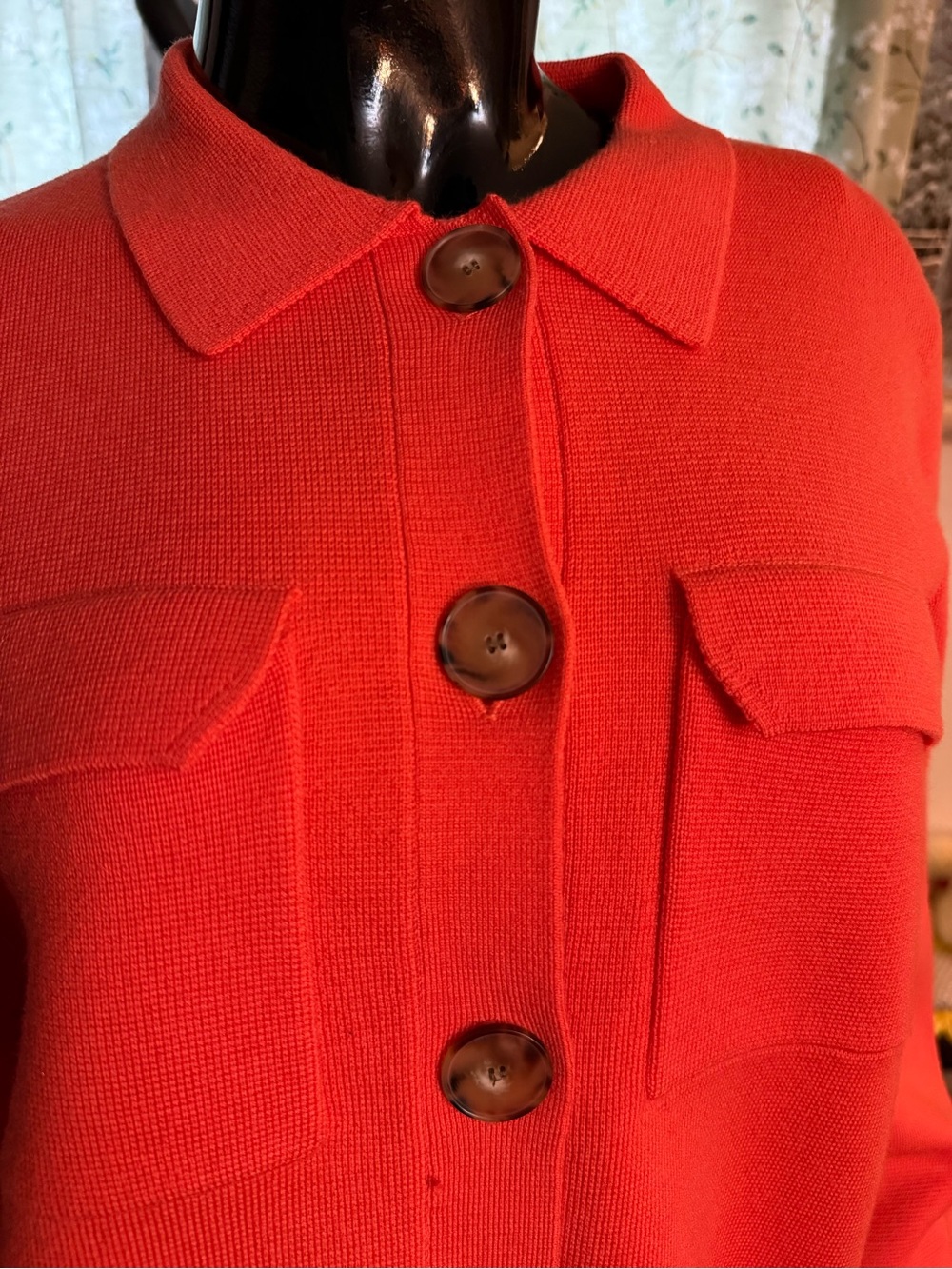 Women’s Classic ORANGE COLOR Button-Front Jacket Made in France!